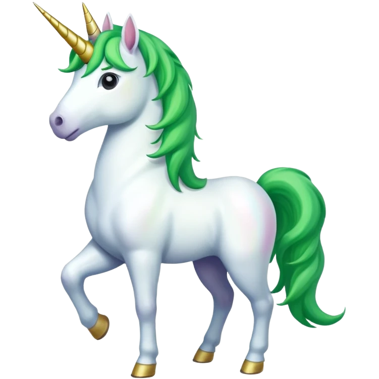 unicorn, full-length, green mane emoji