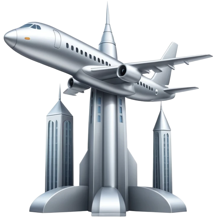 Towers and plane emoji