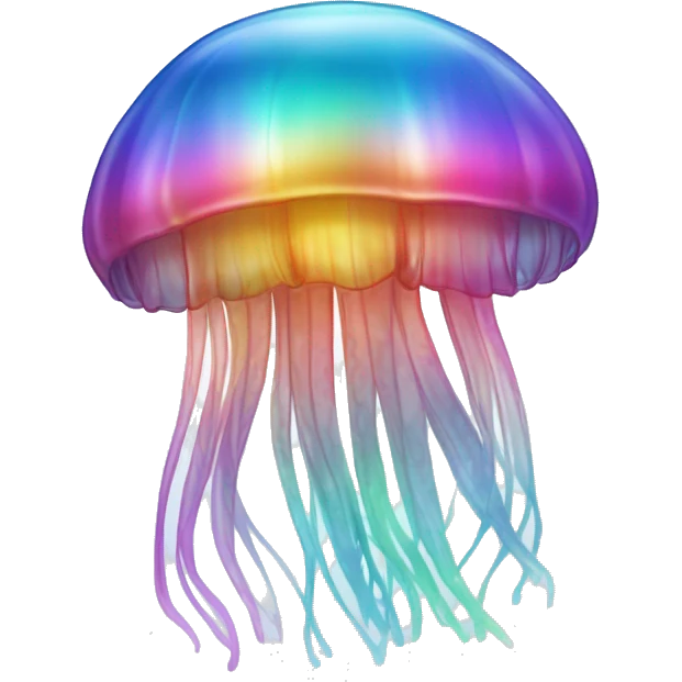 Gradient rainbow shimmery iridescent jellyfish emoji