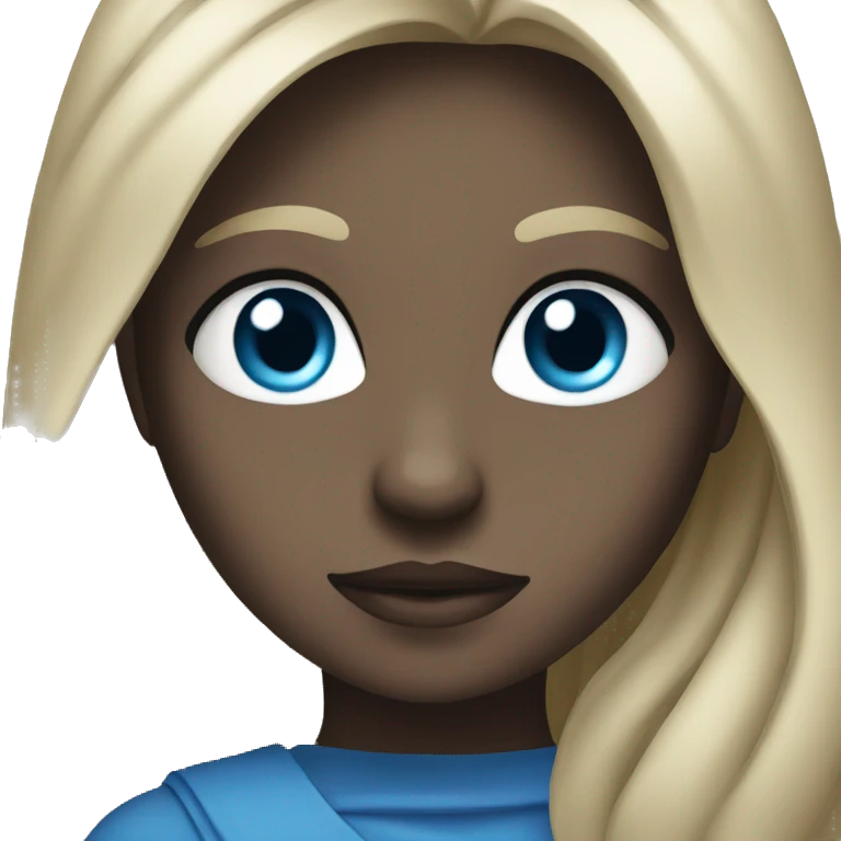 dark beauty with long hair and Blue eyes emoji