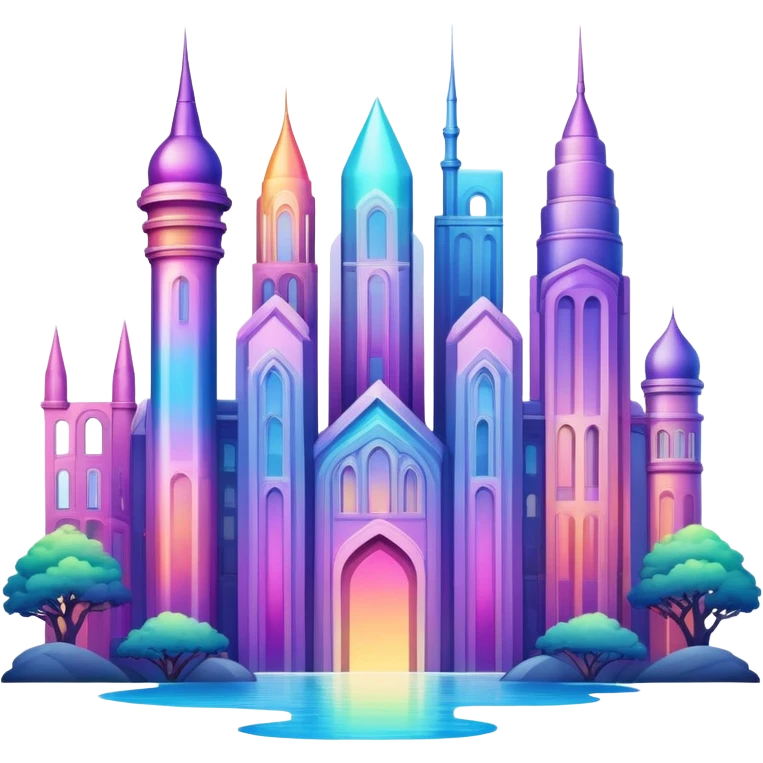 Epic divine legendary complex detailed iridescent gradients aesthetic-scenic buildings emoji