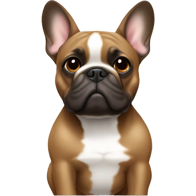 french bulldog, brown with bak on the muzzle emoji