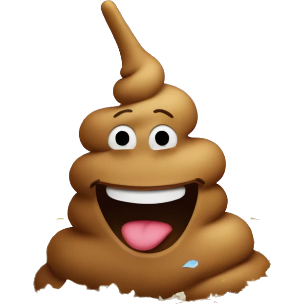 friendly poop with a goofy smile and confetti around him emoji