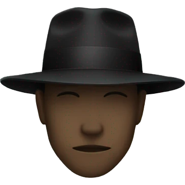 A head with a Black Hat And you Cant See His Face emoji