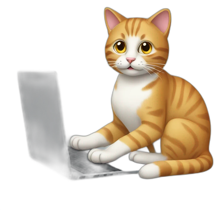 cat typing on laptop emoji