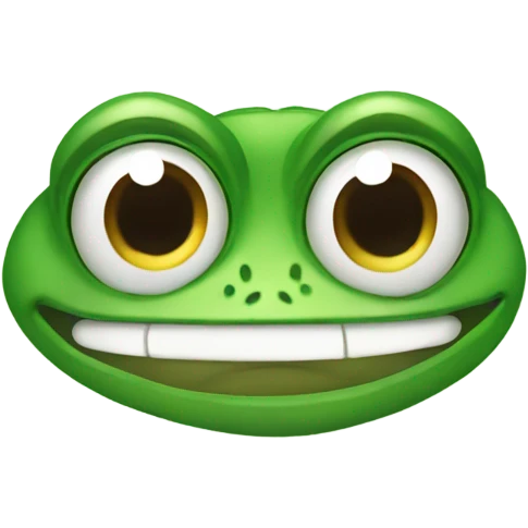 Awkward frog face emoji