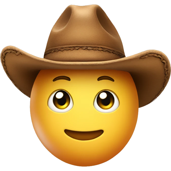 A normal Egg wearing a cowboy hat that also has a face emoji