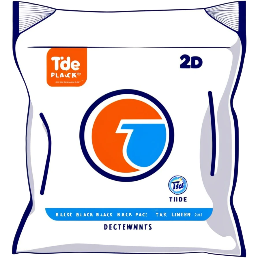 Tide detergent pack with logo emoji