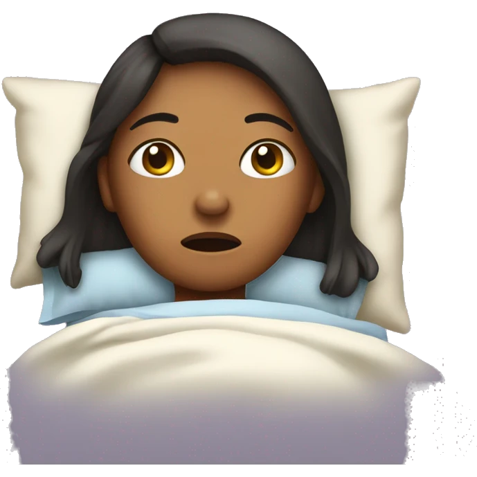 Girl sick in bed emoji