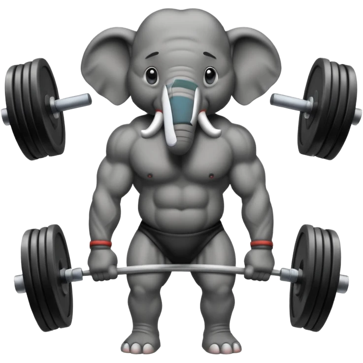  black elephant deadlifting emoji