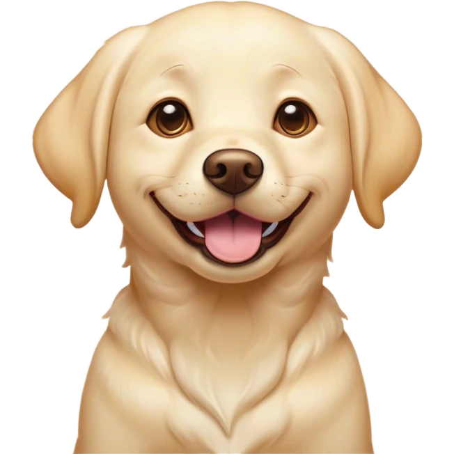Cinematic Comical Cream Labrador Portrait Emoji, Head tilted dramatically with an exaggeratedly amused expression, featuring a glossy cream Fur with a radiant sheen, wide, expressive warm eyes filled with playful disbelief, Simplified yet hilariously expressive features, highly detailed, glowing with a slightly sassy glow, high shine, dramatic yet playful, stylized with an air of cheeky mischief, bright and endearing, soft glowing outline, capturing the essence of a spirited and over-the-top companion, so meme-worthy it feels like it could side-eye its way into internet fame instantly! emoji