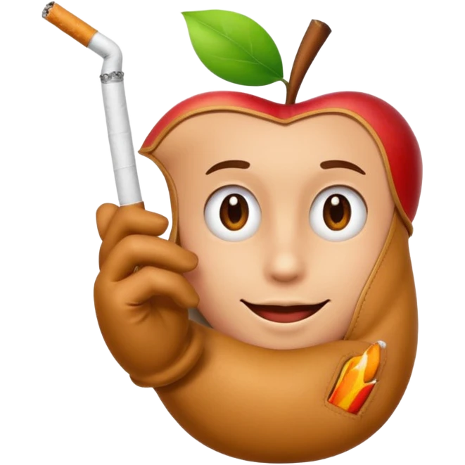 white cartoon glove hand inspired by Mickey Mouse holding a cigarette with a relaxed gesture, Apple emoji style emoji