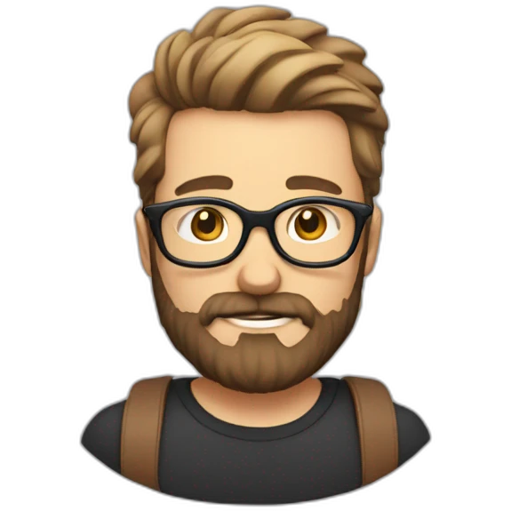 Dan with hipster beard and glasses emoji