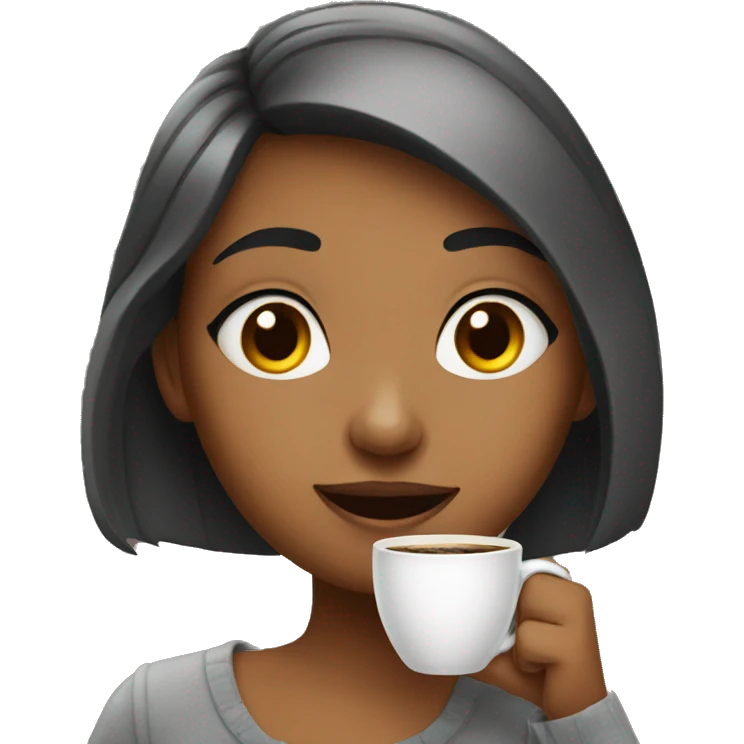 A girl Who drink coffe  emoji