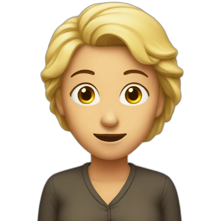 woman smyling exagerated emoji