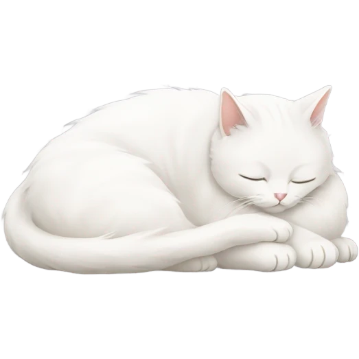 white cat sleeping emoji
