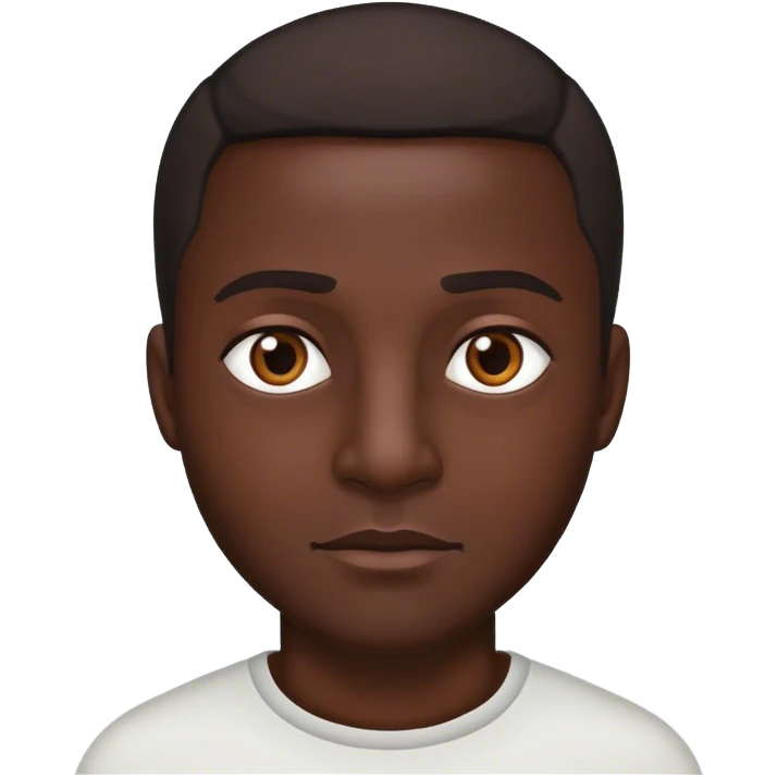 DARK black guy dark brown eyes emoji