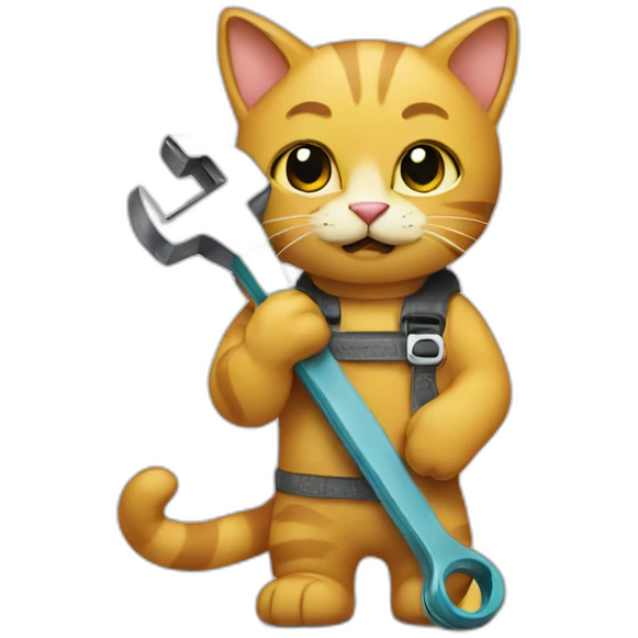 Cat holding a wrench emoji