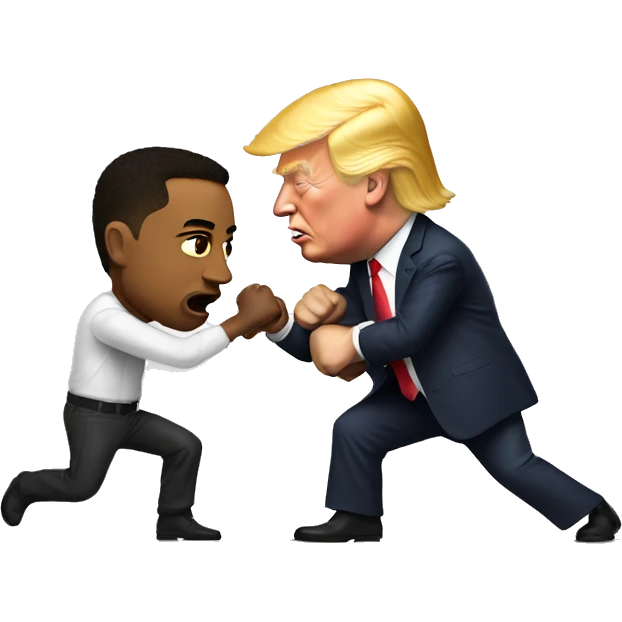 Trump fighting Elon Musk emoji