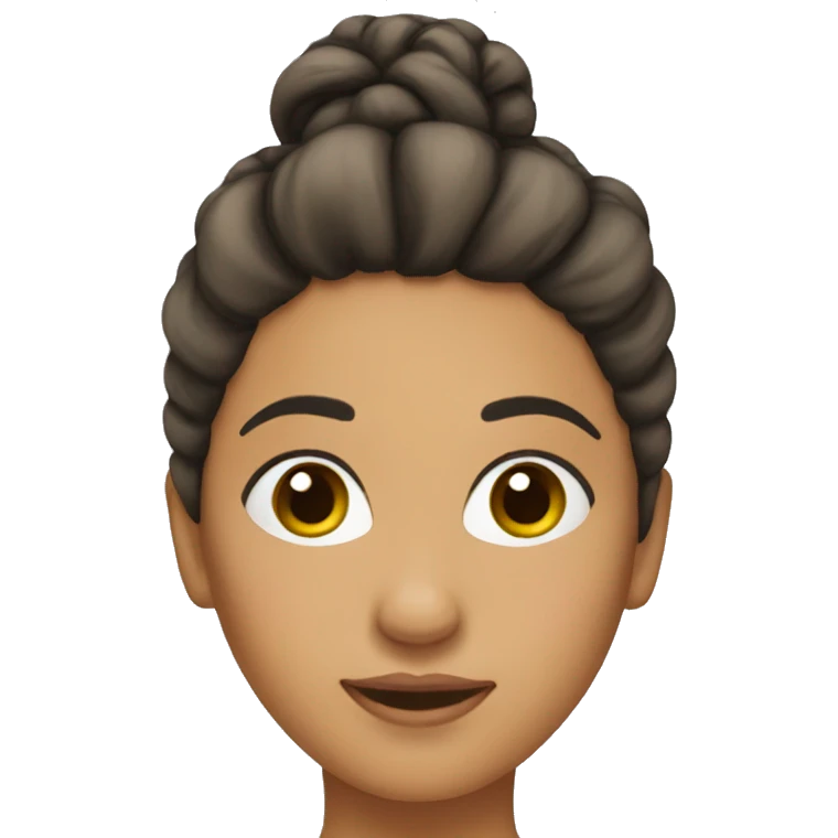 Hispanic woman messy bun hair  emoji