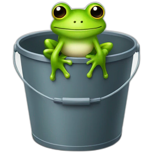 frog sitting in a bucket emoji