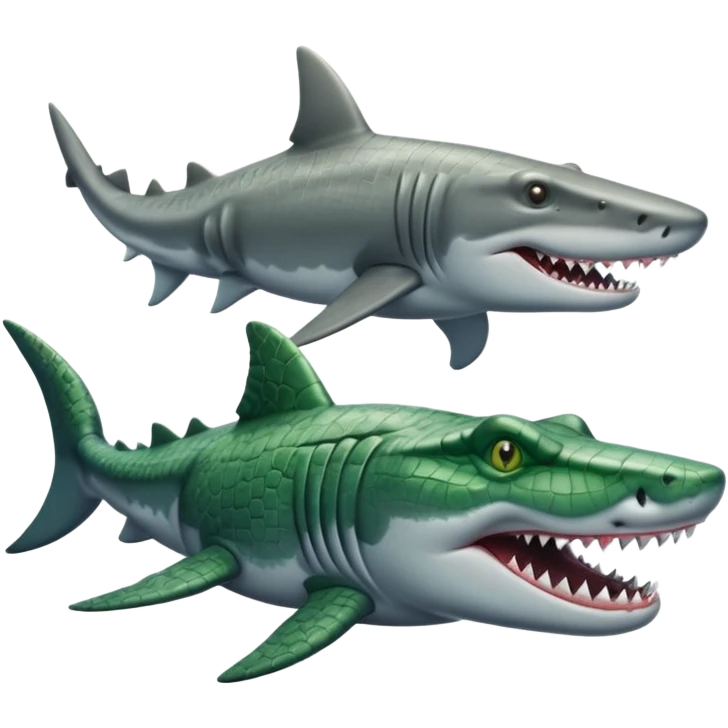 shark and crocodile emoji