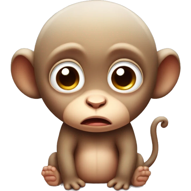 cute baby monkey crying sad face  emoji