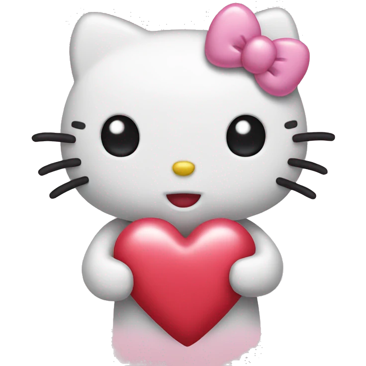 hello kitty with heart emoji