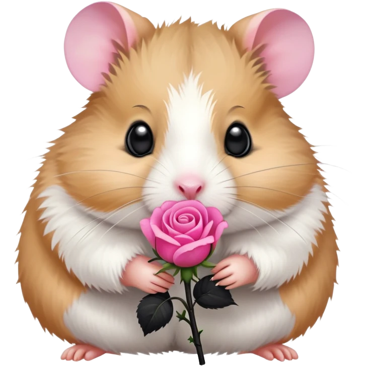 Hamster holding a black rose emoji