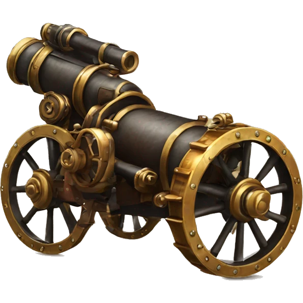 single steampunk pirate artillery canon emoji