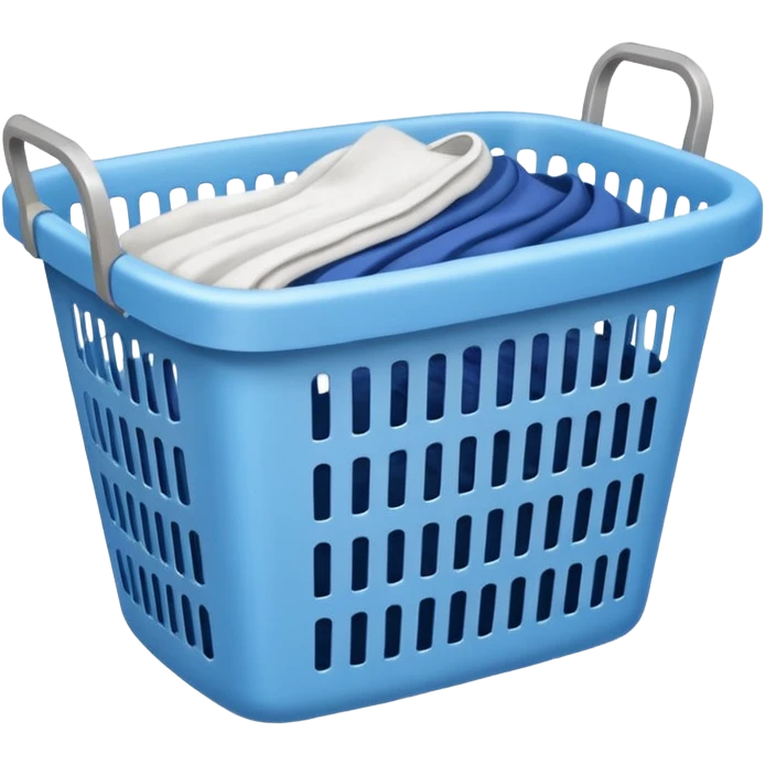 LAUNDRY BASKET WITH FOLDED blue CLOTHES emoji