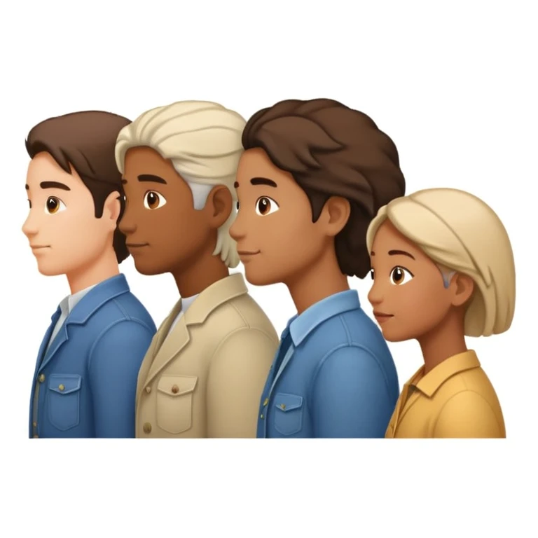 A line of people in profile, one behind the other emoji