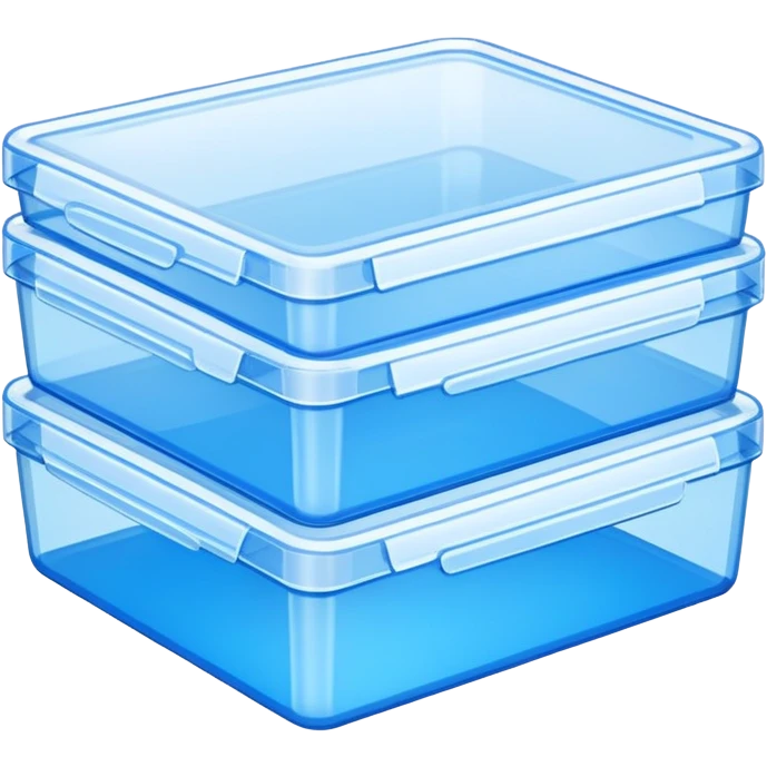 stackable plastic box blue emoji