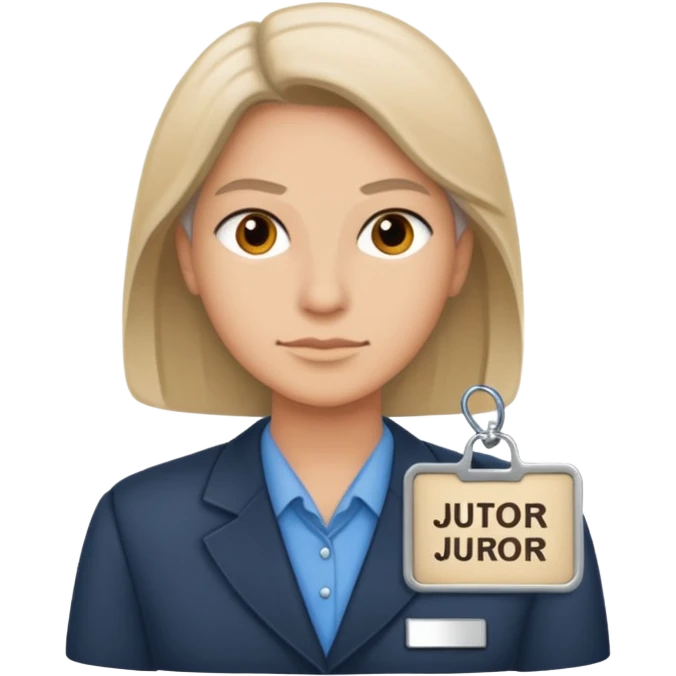 civilian juror with nametag emoji
