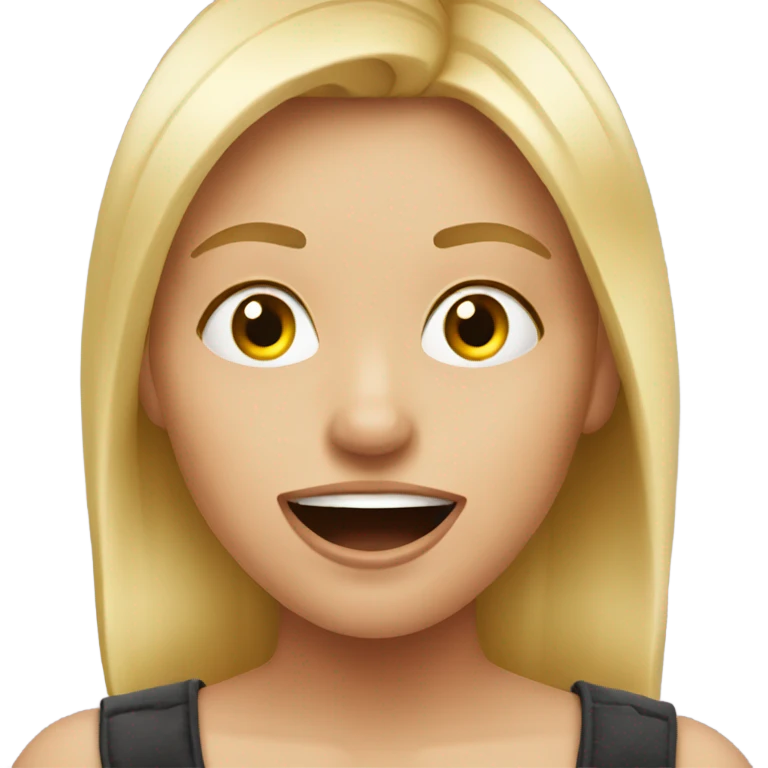 blonde girl being crazy emoji