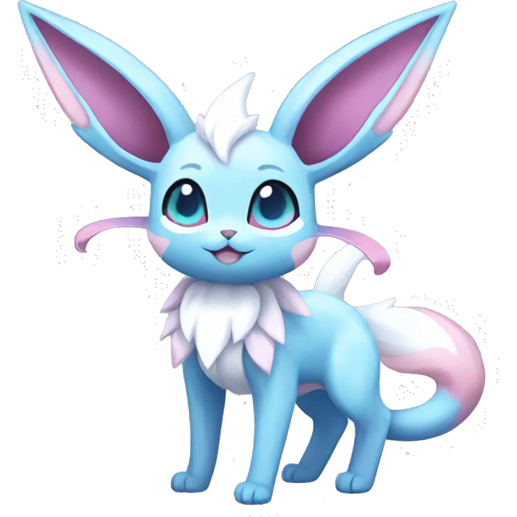 Kawaii Sylveon-Glaceon-Espeon-Pokémon full body emoji
