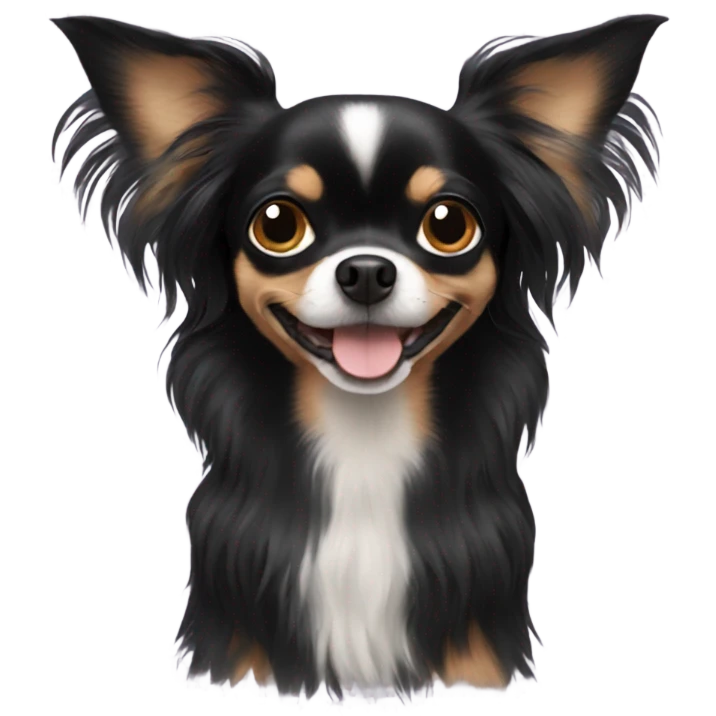 Long haired black chihuahua emoji