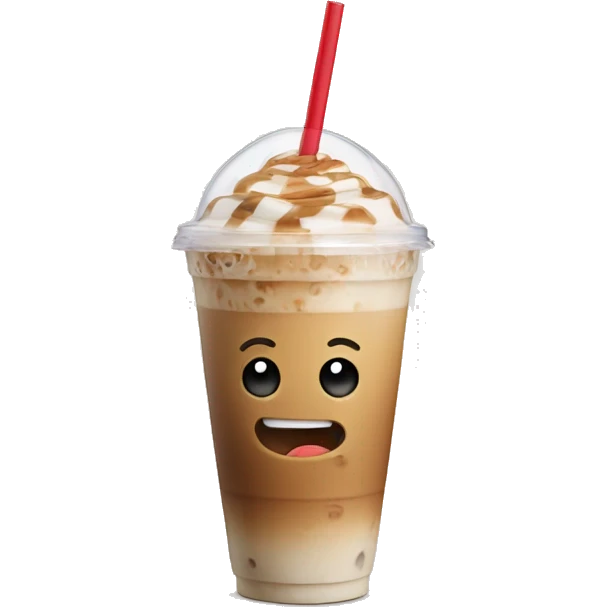 Iced latte in to go cup with straw  emoji