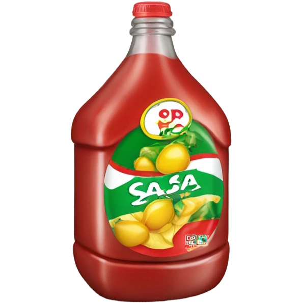 botella de plastico con salsas roja emoji