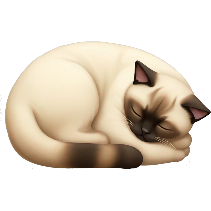 Fat siamese cat sleeping emoji