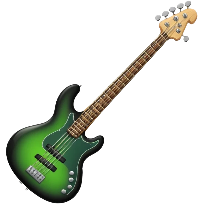 Electric Bass guitar black band green emoji