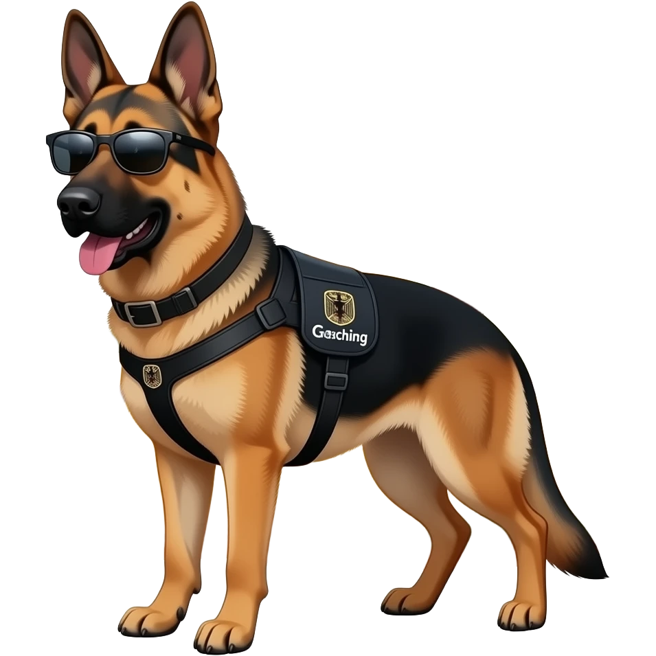 Anti poaching k9 german sheppards surrounding african savanna plains sunset boabab sunglasses on dogs emoji