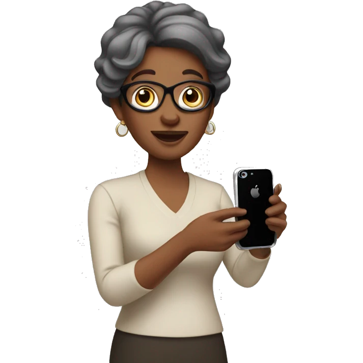 mom holding iphone emoji