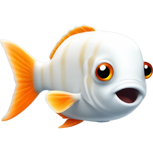 Cube aquarium white fish emoji