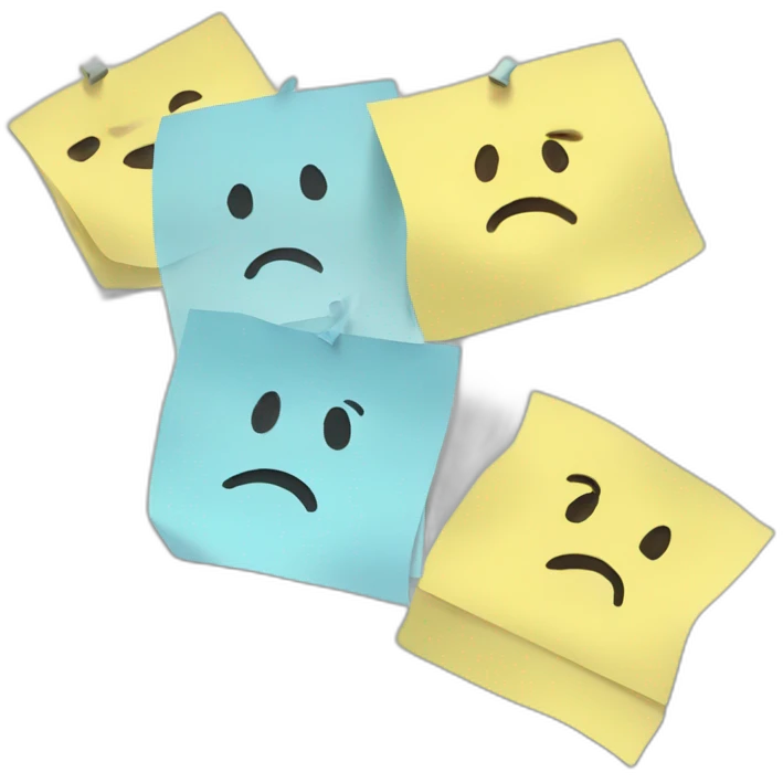 sticky notes in a brainstorm emoji