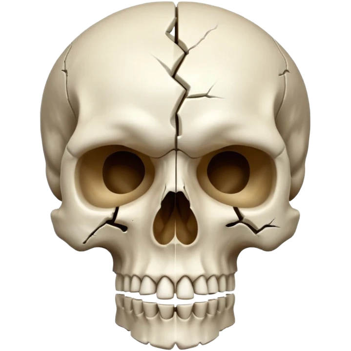 A skull cracking in half emoji
