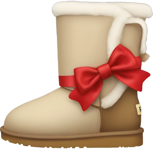 Ugg boot with red bow emoji