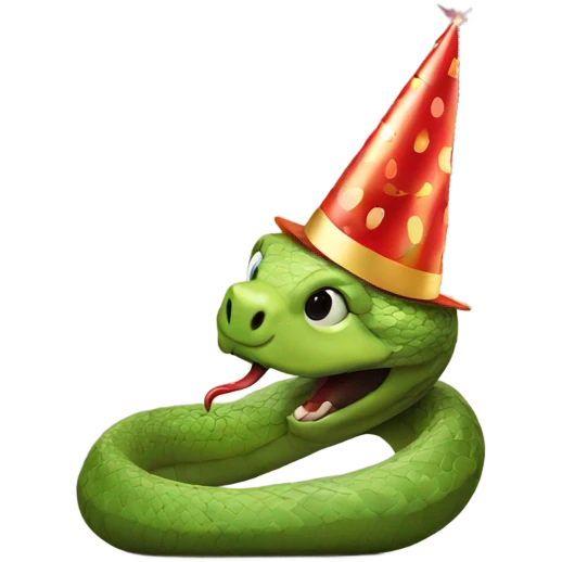 snake with party hat emoji