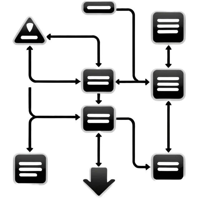 A black and white flowchart emoji
