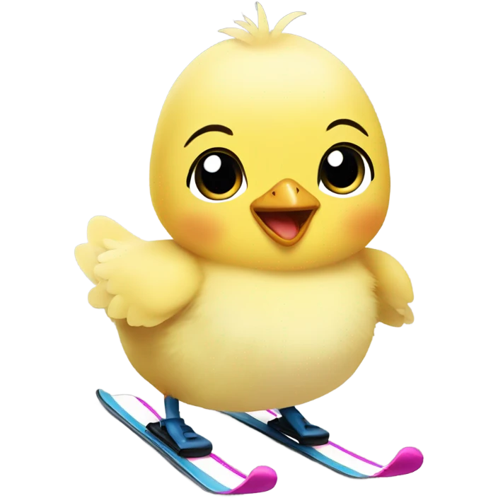 Baby chick skiing emoji